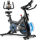 Exercise Bike for Home – 350LB Magnetic Resistance Indoor Cycling Bike, Silent Stationary Spin Bike with App Sync, Adjustable Seat, LCD Monitor, Smooth & Quiet for Cardio Workout