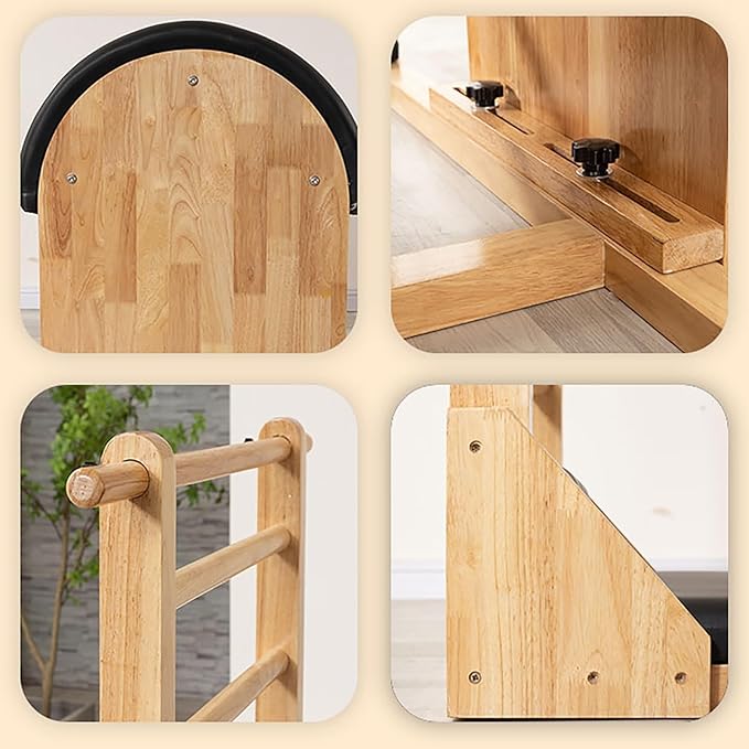 Pilates Large Apparatus Ladder Barrel Wooden Yoga Home Commercial Core Bed Stable Pedal Chair Training Equipment (Color : White)