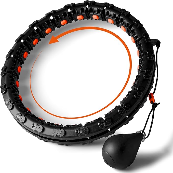 SQUATZ Exercise Hula Hoop for Adults Weight Loss - Weighted Hula Hoop for Workout, Adjustable & Detachable Weighted Hula-Hoop