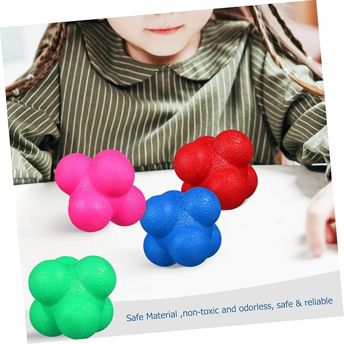 6pcs Fitness Reaction Balls Hexagonal Reflex Balls Goalkeeper Training Sports Exercise Parent-boy Girl Interaction