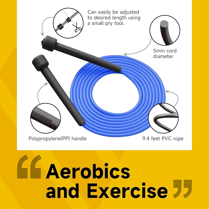 10 Pack Adjustable Jump Rope for Fitness and Exercise-PVC Skipping Rope for Men,Women and Kids-Tangle-Free for Keeping Fit, Training, Workout