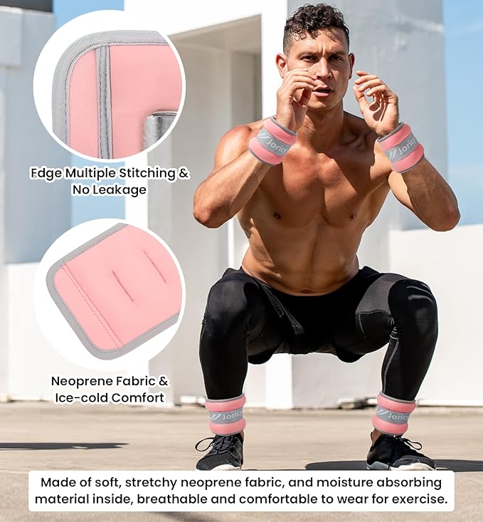 Ankle Weights A Pair of 1/2/3/4/6/8/10/12/20 LBS Wrist Leg Arm Weights for Women Men with Adjustable Straps, Strength weighted for Physical Therapy Running Walking Fitness Gym Workout