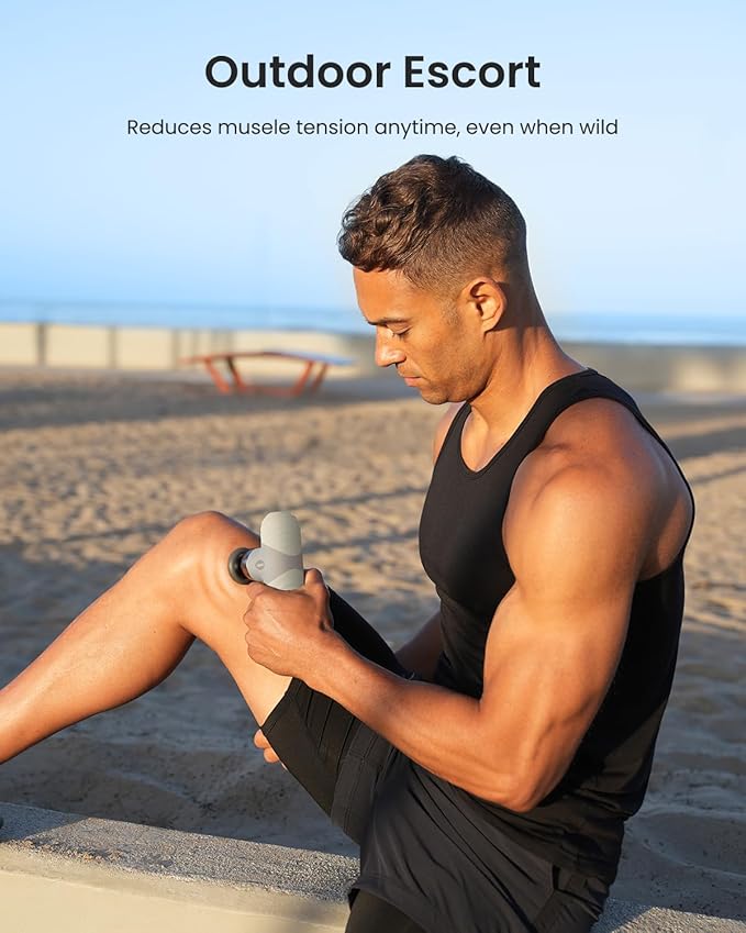 RENPHO Mini Thermal Massage Gun with Heat, FSA Eligible HSA, Birthday Gifts for Women Men, Portable Deep Tissue Percussion Massager, Color Silicone Sleeves Travel Size with Carry Case