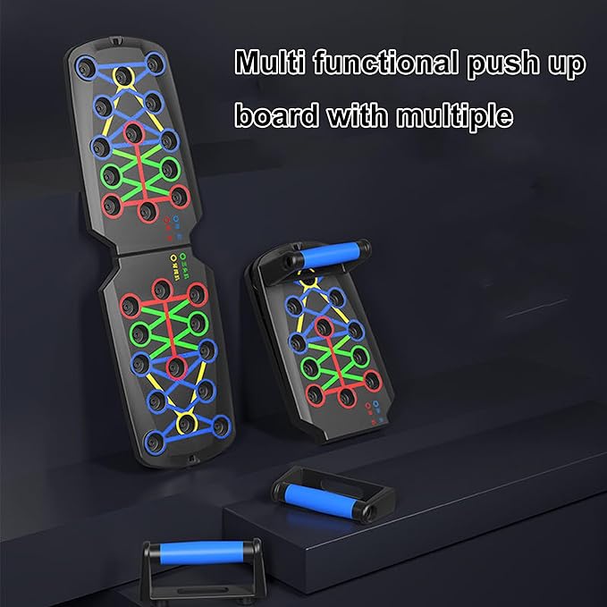 Functional Pushup Stands System Fitness Floor Chest Muscle Exercise Professional Equipment Burn Fat Strength Training Arm Men & Women Solid Push Up Board 28 in 1 Home Workout Equipment Multi