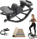 Rock Stepper Side to Side, Mini Stepper with Resistance Bands, Steppers for Exercise at Home, No Assembly Stair Climber for Full Body Workout, Digital Monitor Twist Action Cardio Machine