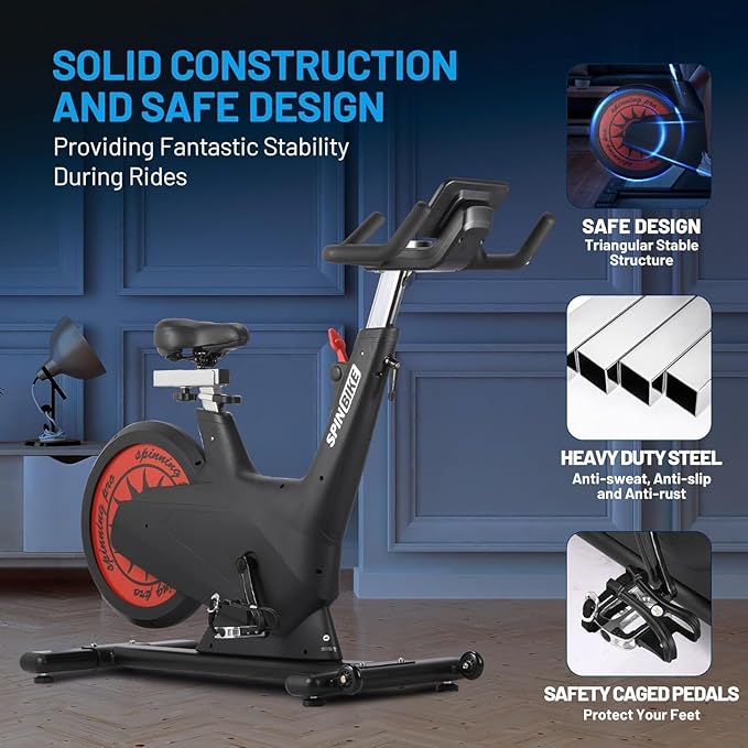 30 LBS Magnetic Indoor Cycling Bike,Stationary Bikes with 9-Level Handlebar Adjustment and 14-Level Seat Height,LCD Monitor for Home Cardio,Home Workouts and Gym