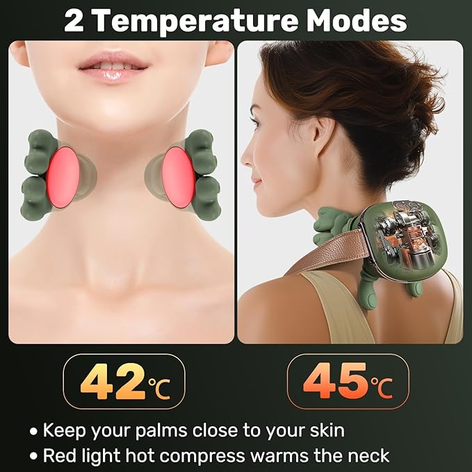 Shoulder and Neck Massager with Heat Heated Massager, Neck Massager with Fingers, Shoulder Massager with Hands, Simulates a Real Palm Massage for Comfort, Relax Muscle Tension