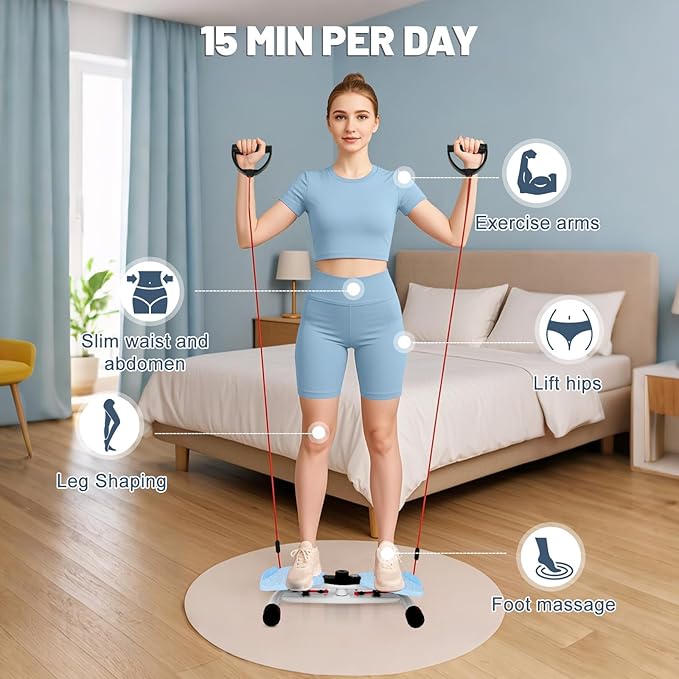 Waist Twisting Machine, Ab Twister Board for Exercise, Noiseless Exercise Waist Twister for Home Gym Equipment, 330 lbs Capacity | Track Time, Reps, Calories with Digital Display