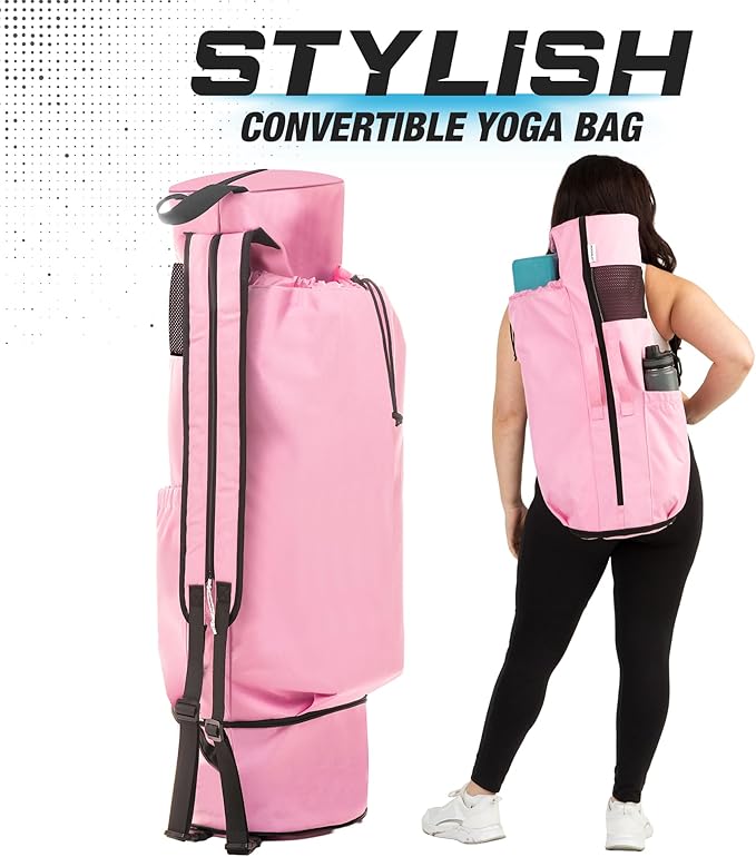 MAGNILAY Yoga Mat Bag - for Women and Men, Yoga Mat Carrier, Fits Mats Blocks and Accessories for Workouts, (32”L)