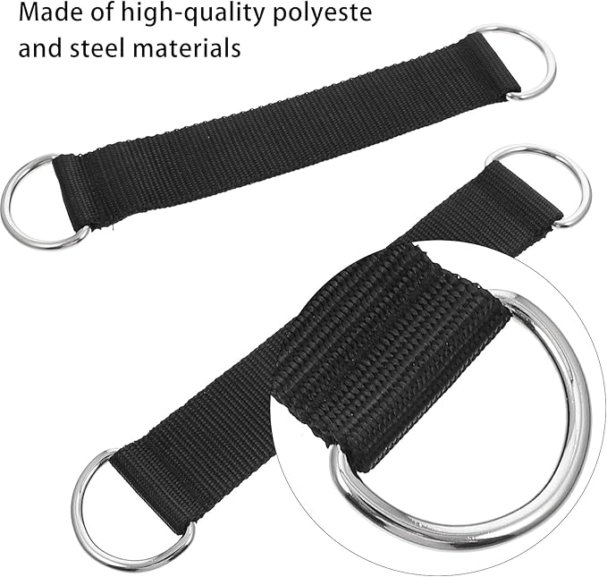 2pcs Pulley Hanging Straps Fitness DIY Swing Straps Black Pulley Rope Accessories for Strength Training and Gym Cable Attachments