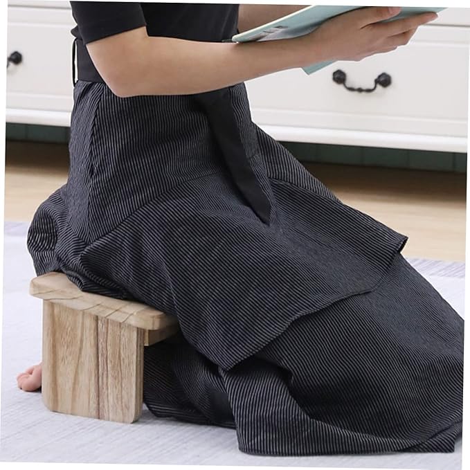 POPETPOP Portable Zen Stool Wooden Meditation Bench Non-Slip Design Suitable for Household Stool