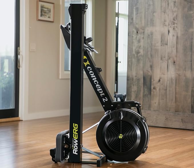 Concept2 RowErg Model E Indoor Rowing Machine with Tall Legs - PM5 Monitor, Device Holder, Adjustable Air Resistance, Easy Storage with FitXion Sweat Towel