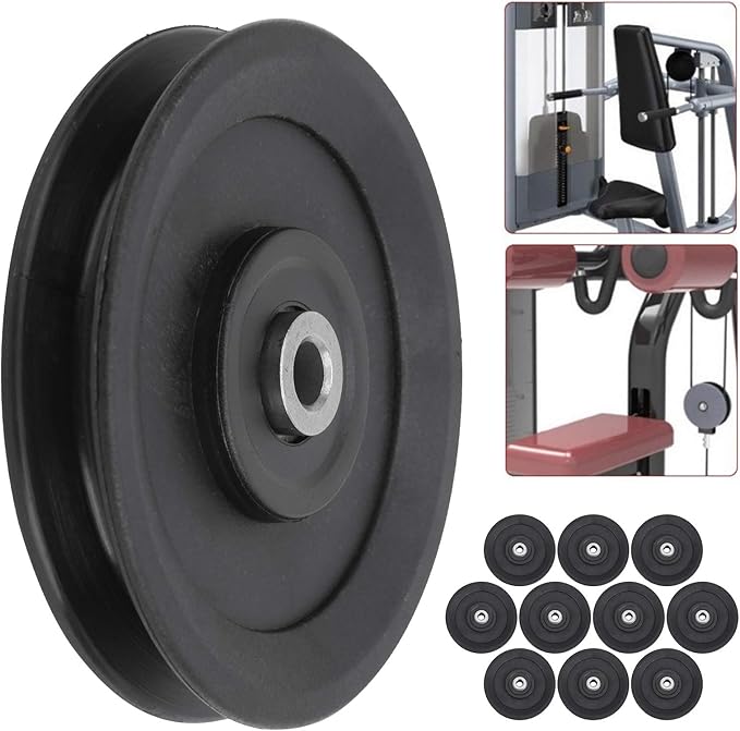 10pcs 115mm Nylon Fitness Bearing Pulley, Gym Pulley Accessory, High Strength Training Equipment with Iron Core, Durable Home Gym Attachments for Strength Training and Garage Door