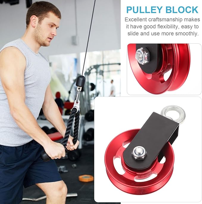 Veemoon Gym Cable Pulley Wheel Aluminum High Position Bearing Silent Pulley Fitness Training Equipment Attachment for Strength Workout Home Gym
