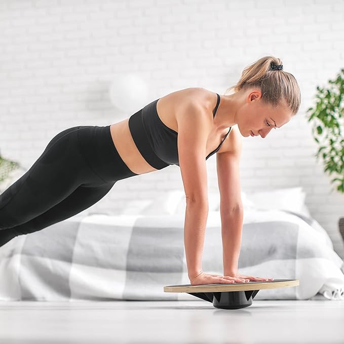 Philosophy Gym Wobble Board - Round Wooden Balance Board - Exercise Balance Trainer
