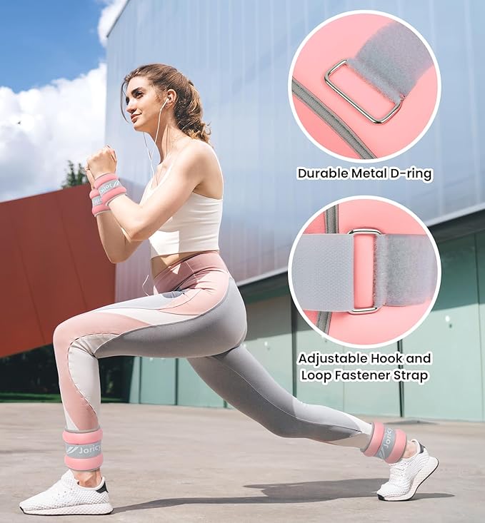 Ankle Weights A Pair of 1/2/3/4/6/8/10/12/20 LBS Wrist Leg Arm Weights for Women Men with Adjustable Straps, Strength weighted for Physical Therapy Running Walking Fitness Gym Workout