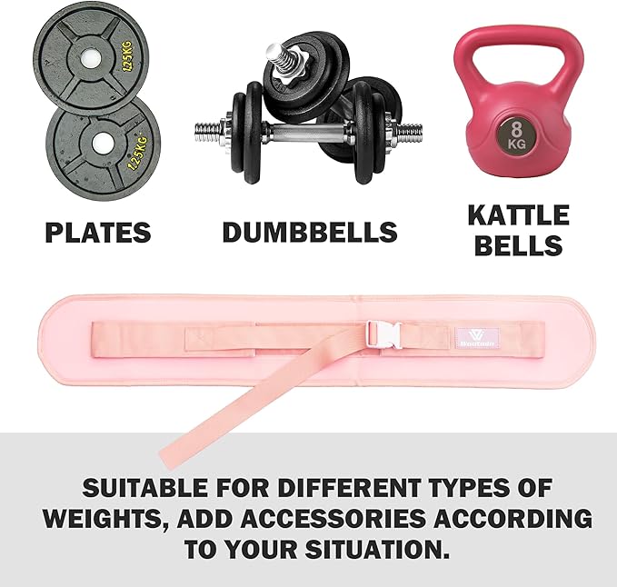 Hip Thrust Belt, Fully Upgraded Hip Thrust Belt for Dumbbells, More Comfortable Hip Thrust Belt, Home Gym Hip Thrust Belt with Wider and Longer Anti-Slip Pads.
