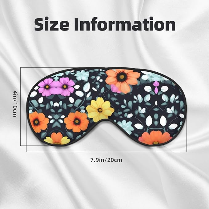 Beautiful Colourful Flowers Head-Mounted Double-Sided Light-Blocking Sleeping Eye mask to Protect Eyes and Relieve Eye Fatigue