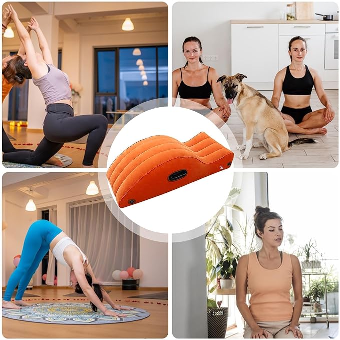 Yoga Chair Lounge - Pilates Stretching Chair | Inflatable Yogas Training Lounger, Reclining Sofa Streamline Fit Curve Suitable for Pilate Yoga, Foldable Pilates Exercise Support Sofa for Travel Home