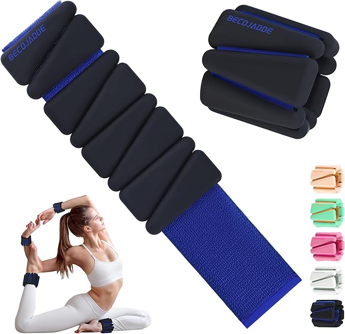 Ankle Weights for Women Wrist Weights Set of 2 (1 lb/2 lb Each) Adjustable Arm Leg Weight for Womens Men Suitable for Walking Swimming Running Pilates Yoga Gym