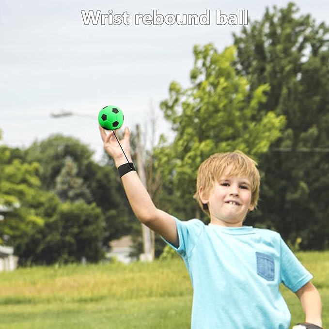 1Pc Green Wrist Return Ball - Adjustable Bounce Back Balls with String, Rubber Elastic Rebound Balls Finger Exercise Prop Activity and Play Wrist Ball