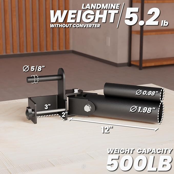 Synergee Landmine Attachment for Power and Squat Racks. Fits 2x2, 2x3, and 3x3 Racks. Rotational Trainer for Presses, Rows, Core & Full-Body Workouts. Works with 1" & 2" Barbells.