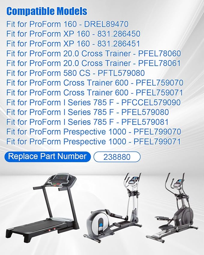 238880 Elliptical Roller Wheel Fit for Proform Freespirit Gold's Gym HealthRider NordicTrack Reebok, 3" W x 4" D Elliptical Roller with Stainless Steel Bearing Core