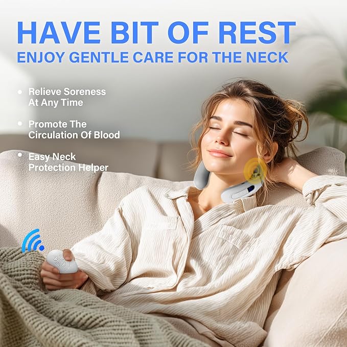 Richie House Neck Massager with Heat, Neck Massager for Pain Relief Deep Tissue,Electric Portable Neck Massager with Heat for Women Men