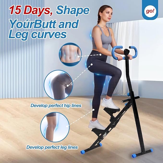 Stair Stepper for Home Gym, Foldable Vertical Climber Workout Machine, Full Body Cardio Machine with Adjustable Handles, LCD Monitor