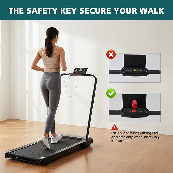 Smug Compact Armless Treadmill, Space Saving Design for Home & Office, Quiet Under Desk Walking Pad, 200 Lbs Capacity 3 in 1 Portable Walking Treadmill
