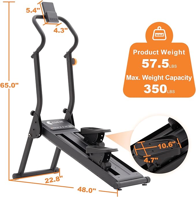 Upgraded Magnetic Stair Stepper for Home, 16-Level Adjustable Resistance up to 77LBS, with Cup Holder & Bluetooth APP, Folding Compact Cardio Climber, 350LBS Capacity