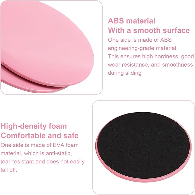 17.5cm/6.89In Round Core Sliders for Working Out,Set of 4 Exercise Core Pilates Sliders,Floor Foot Slider for Exercise 2 Color
