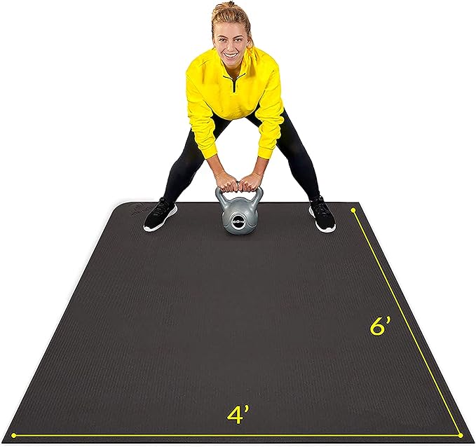 ActiveGear Large Exercise Mat for Home Workout | Workout Gym Flooring for Home Gym | Rubber Workout Mat - 6 x 4 ft