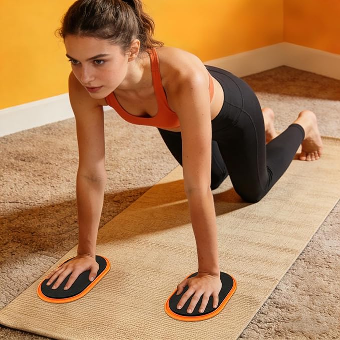 Oval Core Sliders - Fitness Gliders Sliding Discs, 7x4 Inches Training Pads with Smooth Base, Exercise Sliders, Workout Discs with Compact Design, Fitness Gear for Home Gym