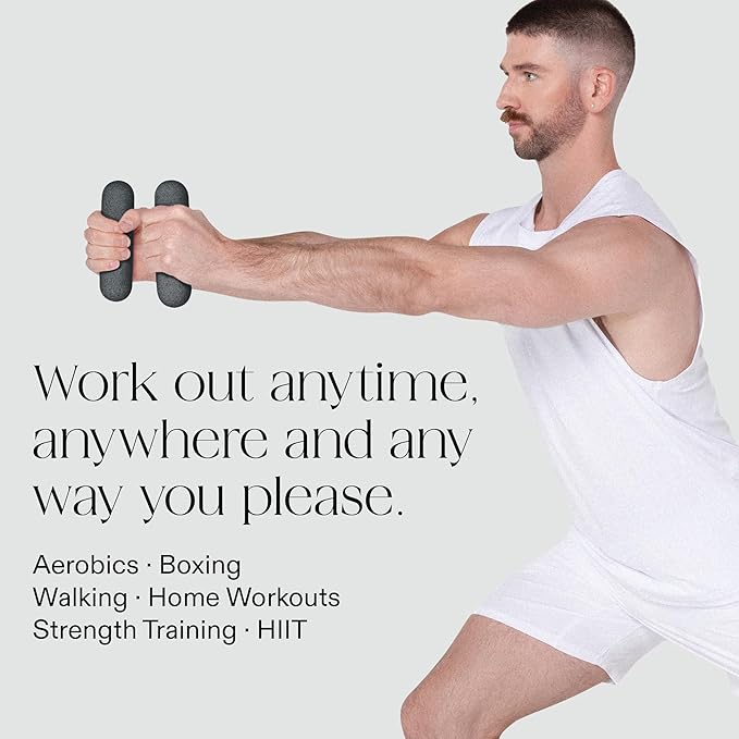 Bala Bars Dumbbell Set for Women & Men - Set of 2 Bars Designed for Walking, Strength Training, HIIT, Boxing & Aerobics - Hand Weights for Working Out at Home