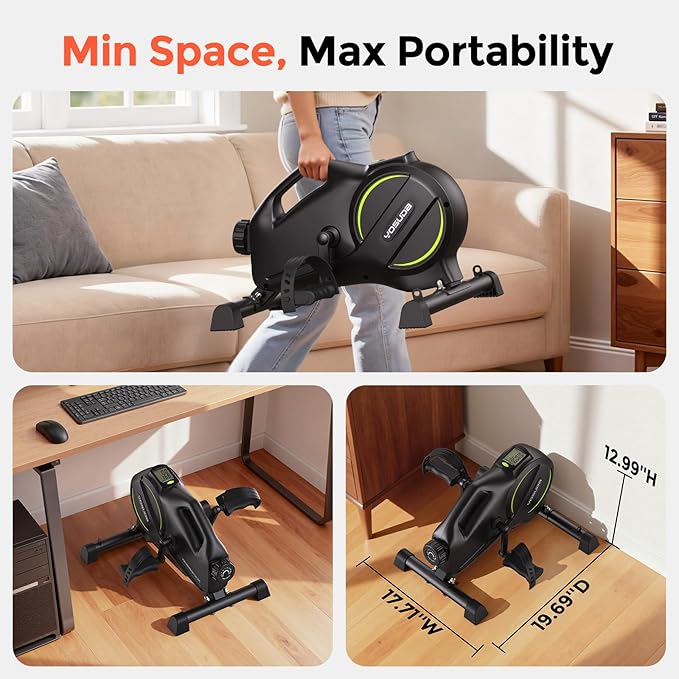 YOSUDA Under Desk Bike Pedal Exerciser - Magnetic Mini Exercise Bike, Desk Pedal Bike for Home/Office Workout
