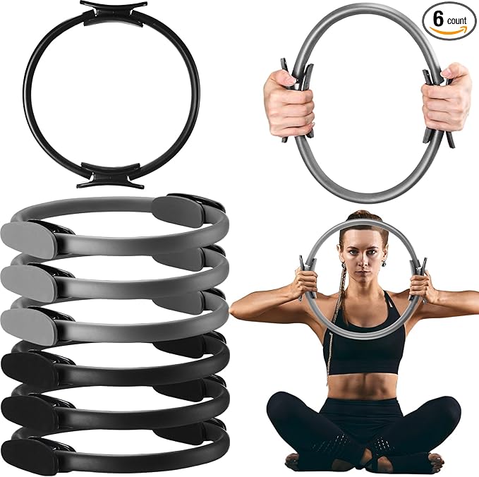 Syhood Pilates Ring 11. 81 Inch Pilates Circle Yoga Ring Magic Lightweight Flexible Workout Equipment for Fitness Physical Therapy Resistance Exercise Arms Legs