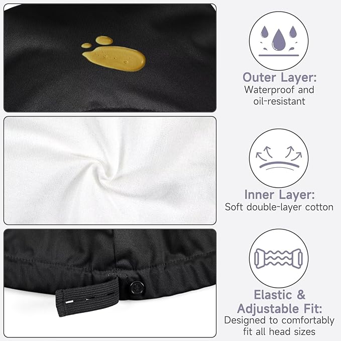 Castor Oil Pack Wrap Overnight Hair Wrap for Sleep Reusable Hair Cap Cover (Oil Not Included)