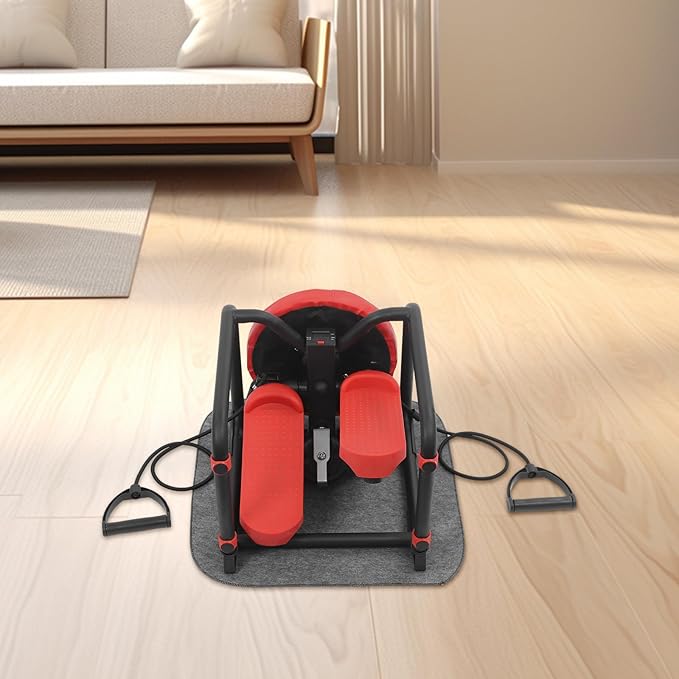 Mini Steppers for Exercise at Home, Side-to-Side Lateral Rocking Fitness Stepper with Digital Monitor/Resistance Bands Machine, Total Body Workout, 300LBS Capacity for Home Workout