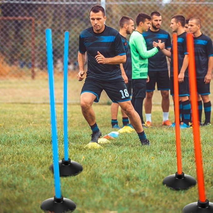 Landical Weighted Slalom Pole Rubber Bases for Soccer Agility Poles 2.2 lb Pole Base for Soccer Training Equipment Set Accessory Lacrosse Field Hockey Track Field