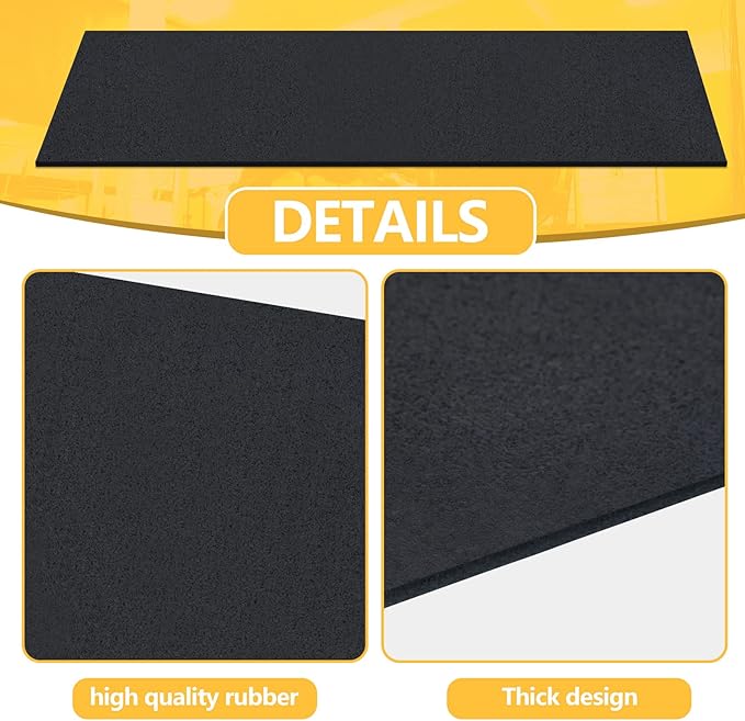 Riakrum 2 Pieces Rower Mat Compatible with Model D Concept 2 Rowing Machine Anti Slip and High Density Thick Floor Mat for Home Gym Foam, Black