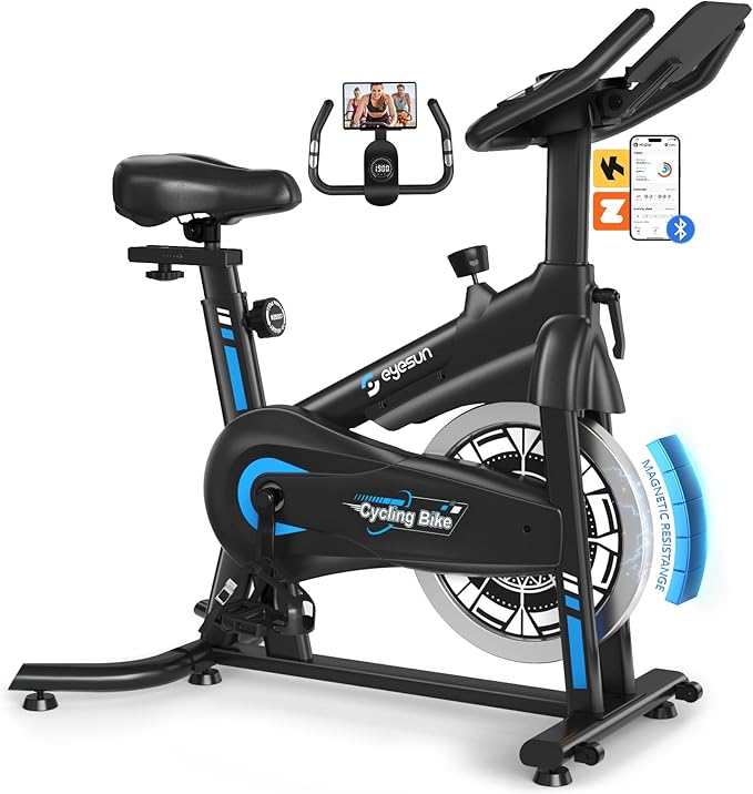Exercise Bikes for Home,Spin Bike with Adjustable Magnetic,Brake Pad Resistance Silent Belt Drive,350lbs/300lbs Weight Capacity &Upgraded Version Seat for Home Cardio&Weight Loss(QM-530W)