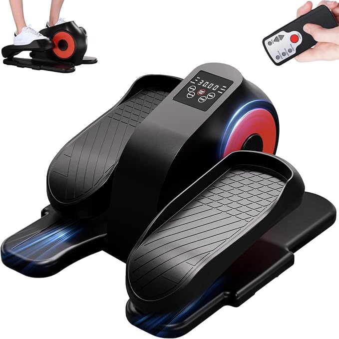 GORISE Under Desk Elliptical Exercise Machine, Leg Exercise Equipment as Seen on TV for Seniors & Women, Seated Pedal Exerciser with Remote Control & 10 Adjustable Speed for Home, 002 Basic