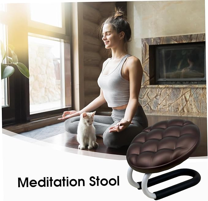 Meditation Stool, Adjustable Height Metal Kneeling Stool, Portable Non-Slip Prayer Bench for Yoga Praying Home