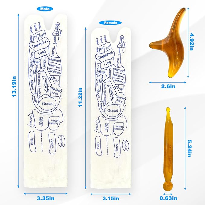 Acupressure Reflexology Socks Physiotherapy Massage Relieve Tired Feet Reflexology Socks with Massage Tools for Women and Men (Men)