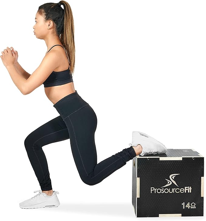ProsourceFit 3-in-1 Wood Plyometric Jump Box For Cross Conditioning, Agility, Vertical Jump Training & Plyo Workouts
