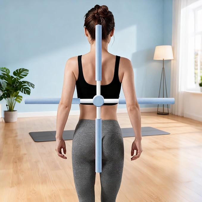 Yoga Stick - Back Alignment Tool, Neck Training Equipment, Spine Straightening Rod, Correction Device, Stretching Fitness Gear | Travel-Friendly Back Stretcher for Sitting, Offices, Home