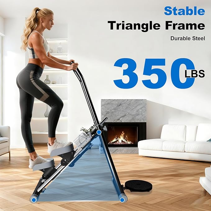 OVER SELF stairmaster Machine for Home - Stair Climber Stepper for Home Gym Exercise, Compact Folding Stair Stepper, Adjustable Handlebar/Pedal, Knee-Friendly Full-Body Workout Equipment