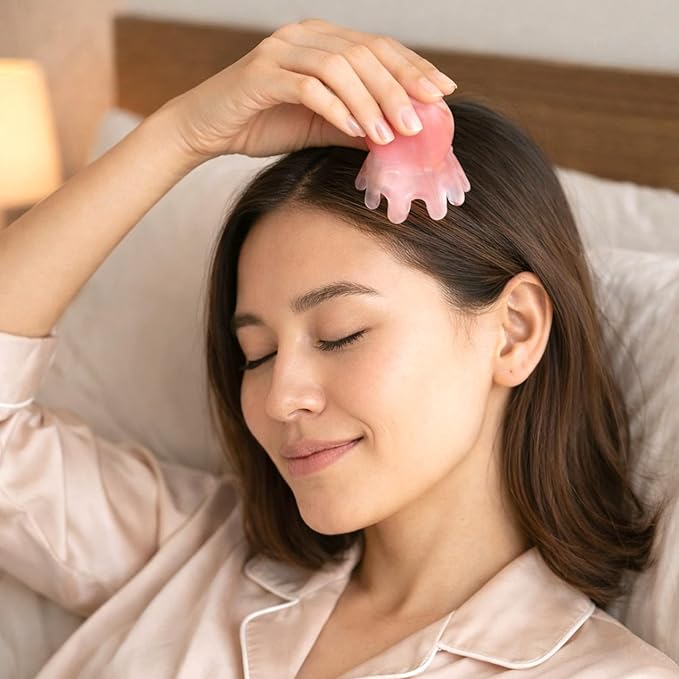 2 Pack Octopus Head Massager Comb: Hair Scalp Massage Tool Stress Relief Manual Relaxing Gifts for Men Women (Pink)
