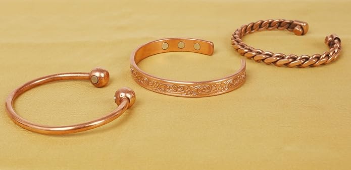 Touchstone copper bracelets | gift for men women |adjustable 100% pure solid real magnetic jewelry | handmade bracelet set combo | rope braided tibetan bangles.